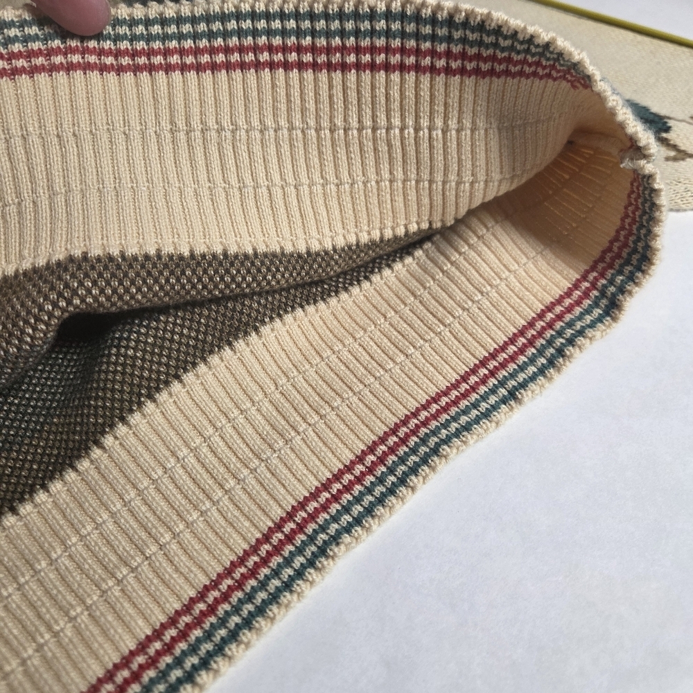 Vtg Neiman Marcus Cotton Golf Print Sweater Size Large Union Made Made In USA - Picture 14 of 16
